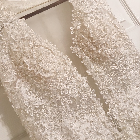 Dresses & Skirts - Designer Sheer Beaded Wedding Dress